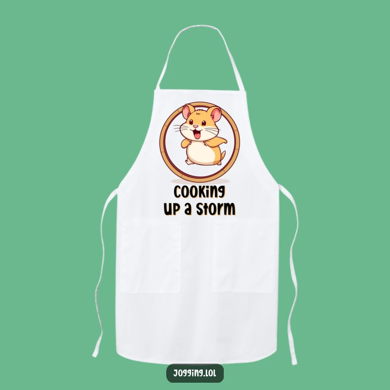 Funny Hamster Wheel Apron: Determined Chef for Energetic Cooking