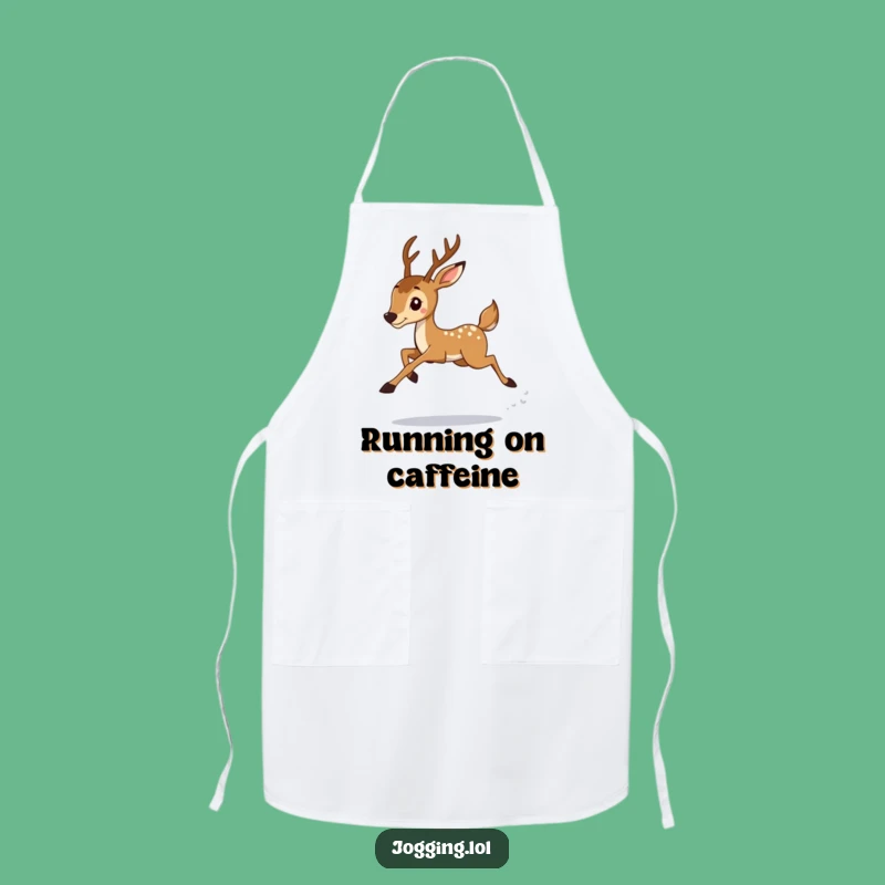 Funny Deer Jogger Apron: Graceful Leaps for a Hilariously Clean Kitchen!