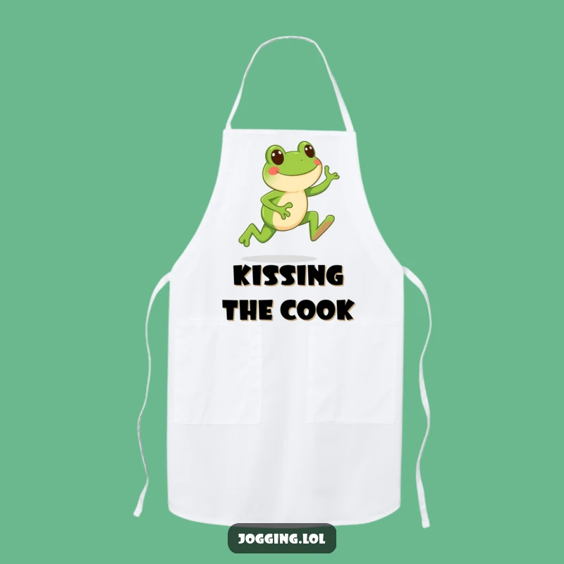 Funny Frog Jogging Apron: Cook Up Fun with Happy Leaps!