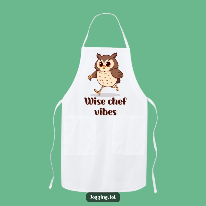 Funny Owl Jogging Apron: Comical Birdy Kitchen Gift