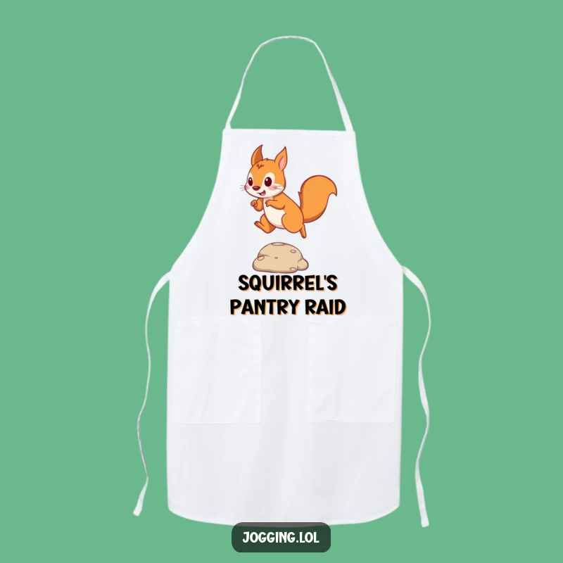 Funny Squirrel Jumper Apron: Playful Squirrel Leaping Kitchen Wear for Chefs