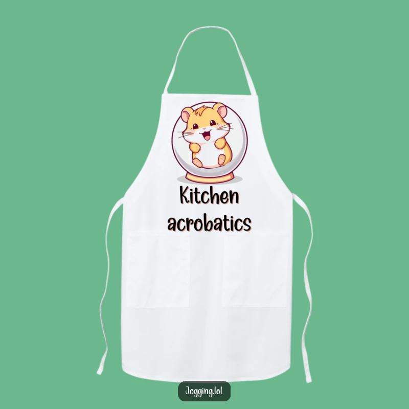 Funny Hamster Apron - Playful Rolling Hamster Ball Chef Gift