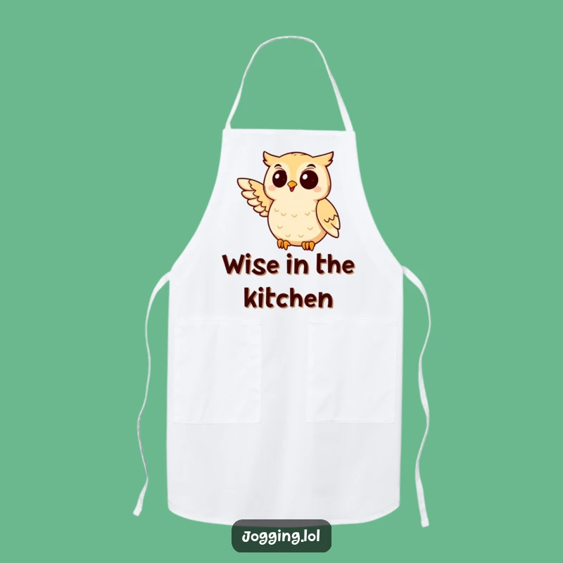 Funny Owl Jogging Apron: Cook with Wisdom and Winged Flair!