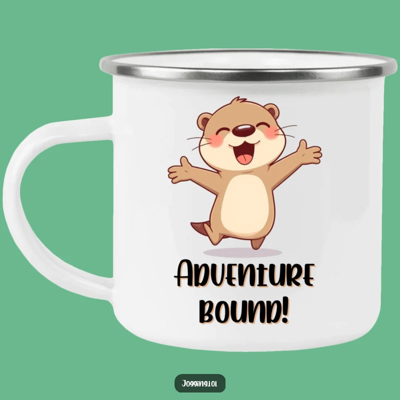 Funny Otter Bound Camping Mug: Cheerful Explorer's Drink, Outdoor Gift!