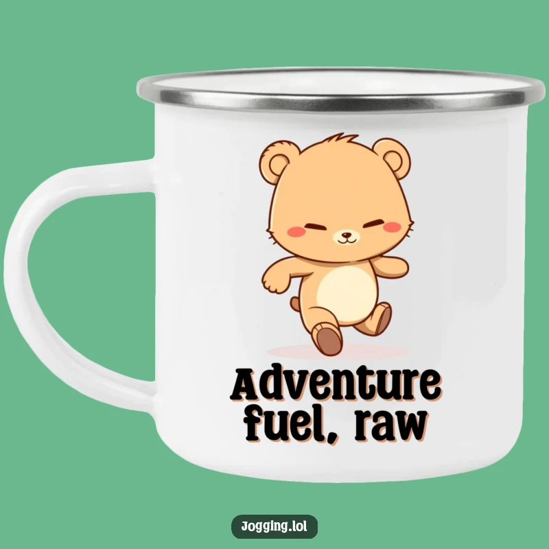Funny Bear Cub Trail Mug - Determined Jogging Grin Camping Gift