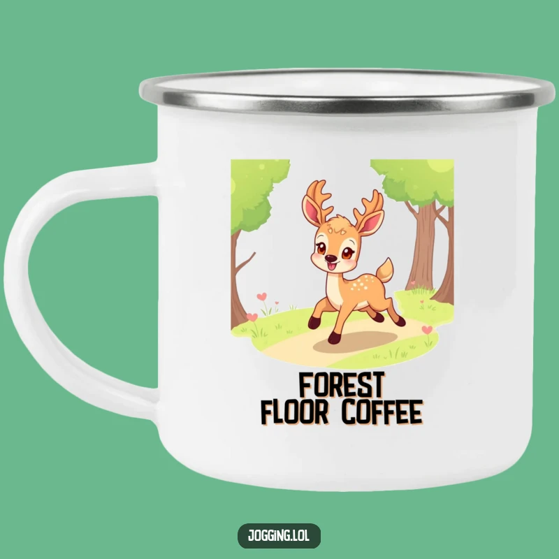 Funny Smiling Deer Camping Mug - Trail Eagerness and Humor Gift