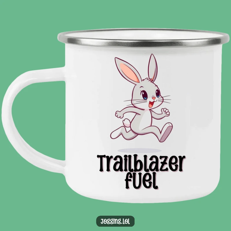 Funny Bunny Sprint Camping Mug: Hare's Outdoor Energy, Adventurous Gift!