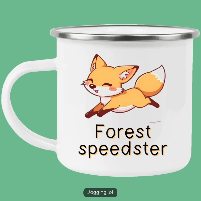 Funny Cheerful Fox Camping Mug - Durable Fast Moving Foxy Outdoor Companion Gift