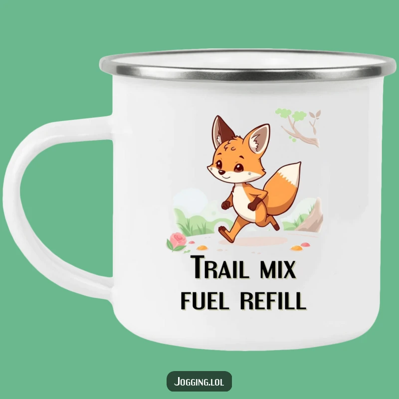 Funny Curious Fox Jogging Camping Mug: Durable and Humorous Mug for Outdoor Adventures