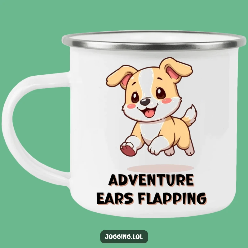 Funny Dog Camping Mug - Playful Runner Floppy Ears Adventure Gift