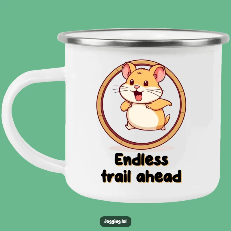Funny Hamster Wheel Camping Mug: Determined Energy for the Outdoors