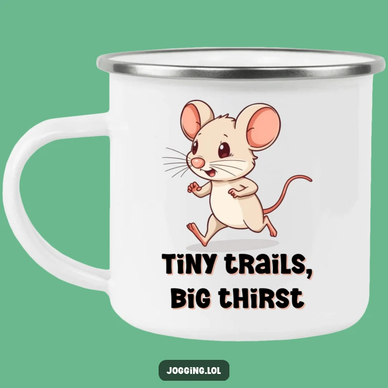 Funny Running Mouse Camping Mug: Adventure with Tiny Leg Power!