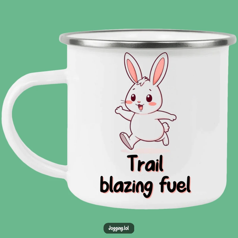 Funny Rabbit Campfire Mug - Cheerful Energetic Strides Outdoor Gift