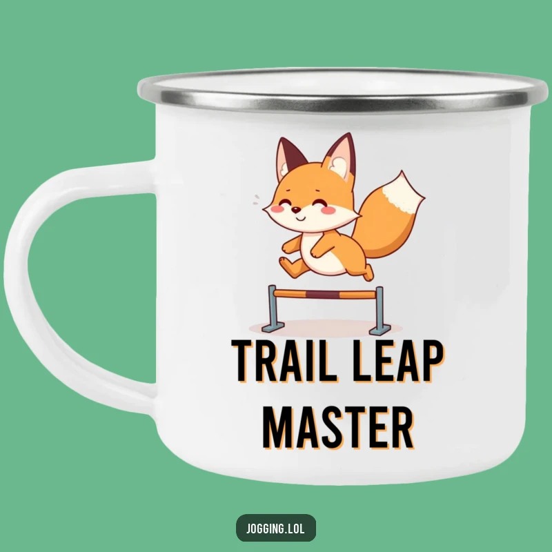 Funny Fox Leap Camping Mug: Playful Explorer's Drink, Outdoor Gift!