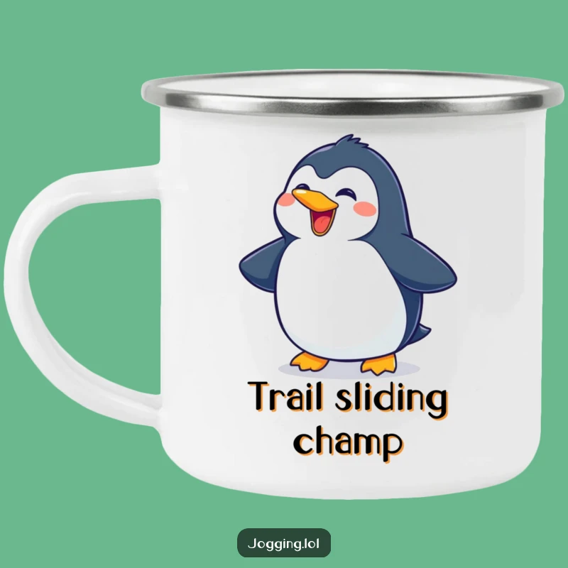 Funny Penguin Sliding Camping Mug - Durable Character Cup for Outdoor Laughs
