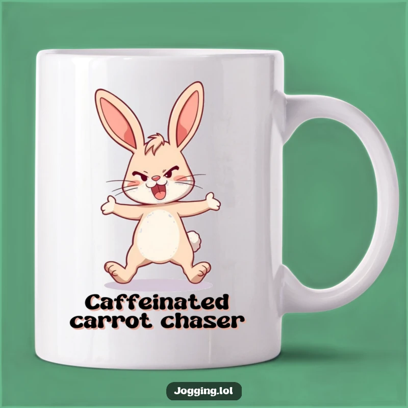 Funny Energetic Bunny Mug - Determined Rabbit Runner Gift for Easter & More
