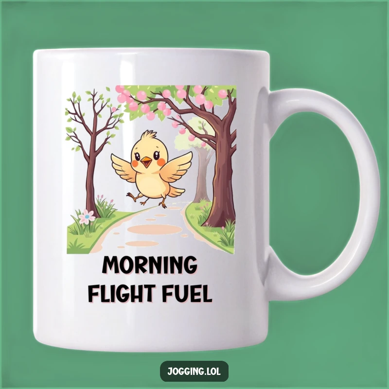 Funny Bird Swoop Mug - Curious Jogging Path Avian Gift