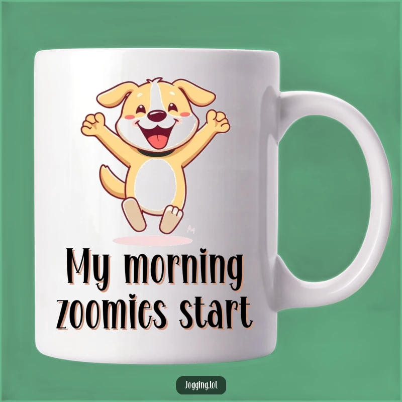 Funny Dog Sprinting Mug - Enthusiastic Pooch Gift for Dog Lovers