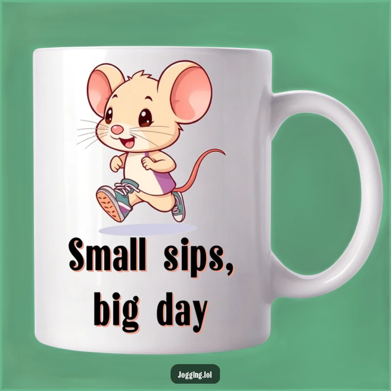 Funny Mouse Runner Mug: Tiny Sneakers for a Hilarious Start!