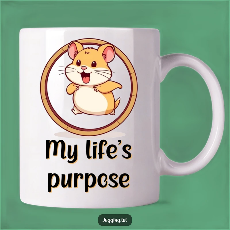 Funny Hamster Wheel Mug: Determined Runner for High Energy