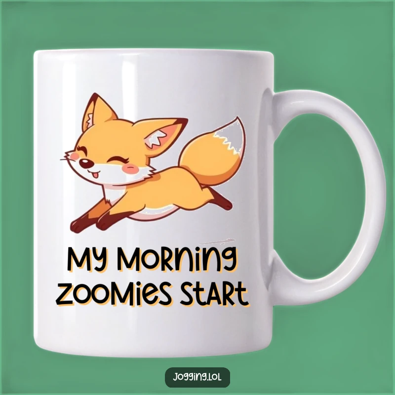 Funny Cheerful Fox Leaping Mug - Fast Moving Foxy Fun Gift for Animal Lovers