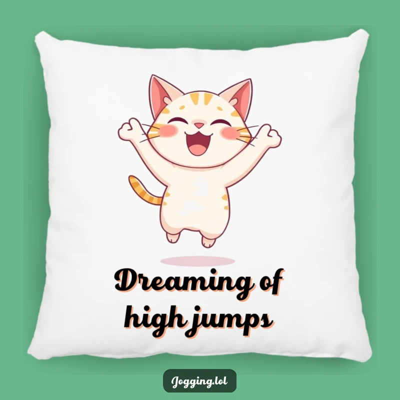 Funny Cat Pillow - Joyful Jumper's Comfy Cushion Gift