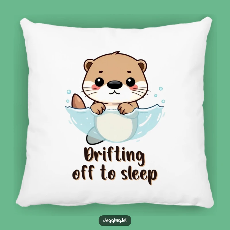 Funny Otter Pillow - Determined Otter Swimmer Cushion Gift