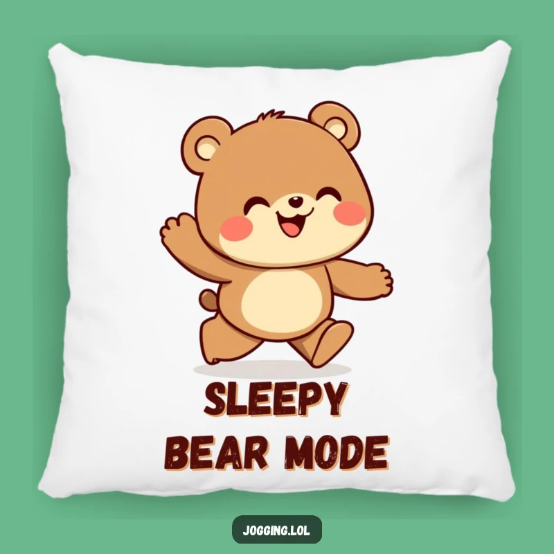 Funny Bear Jogger Pillow: Cozy & Curious Accent Pillow, Cute Gift