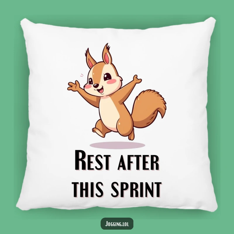 Funny Squirrel Running Pillow - Cozy Energetic Arm Pumping Accent for Comfort Gift