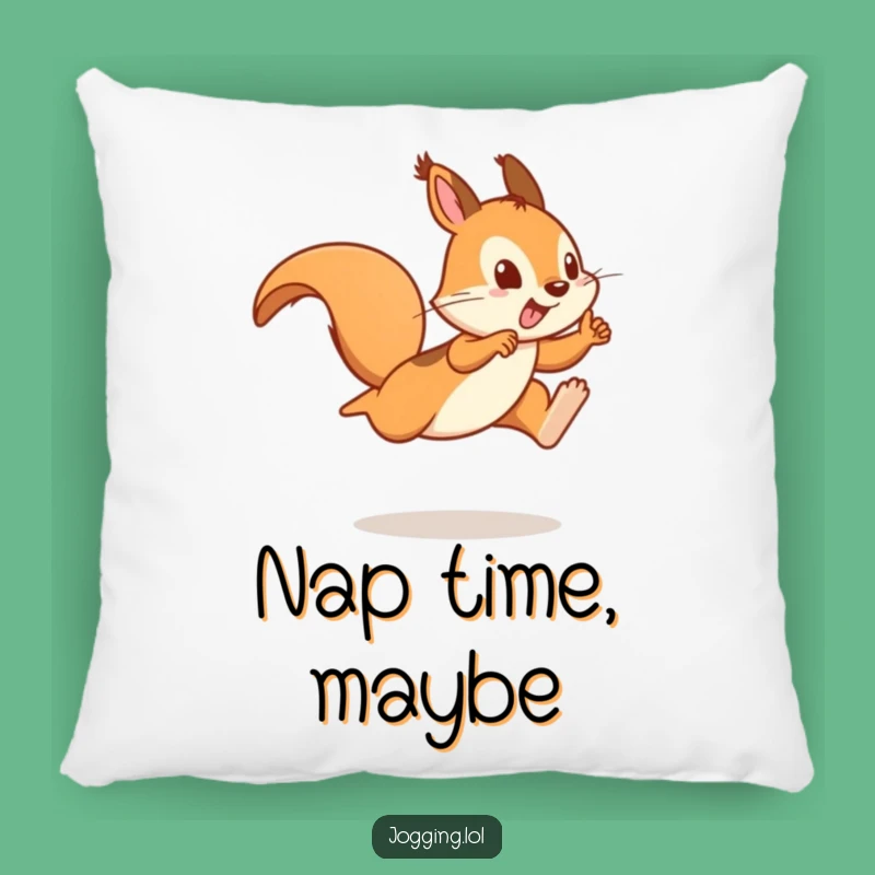 Funny Squirrel Sprinter Pillow: Cozy & Playful Accent Pillow, Cute Gift