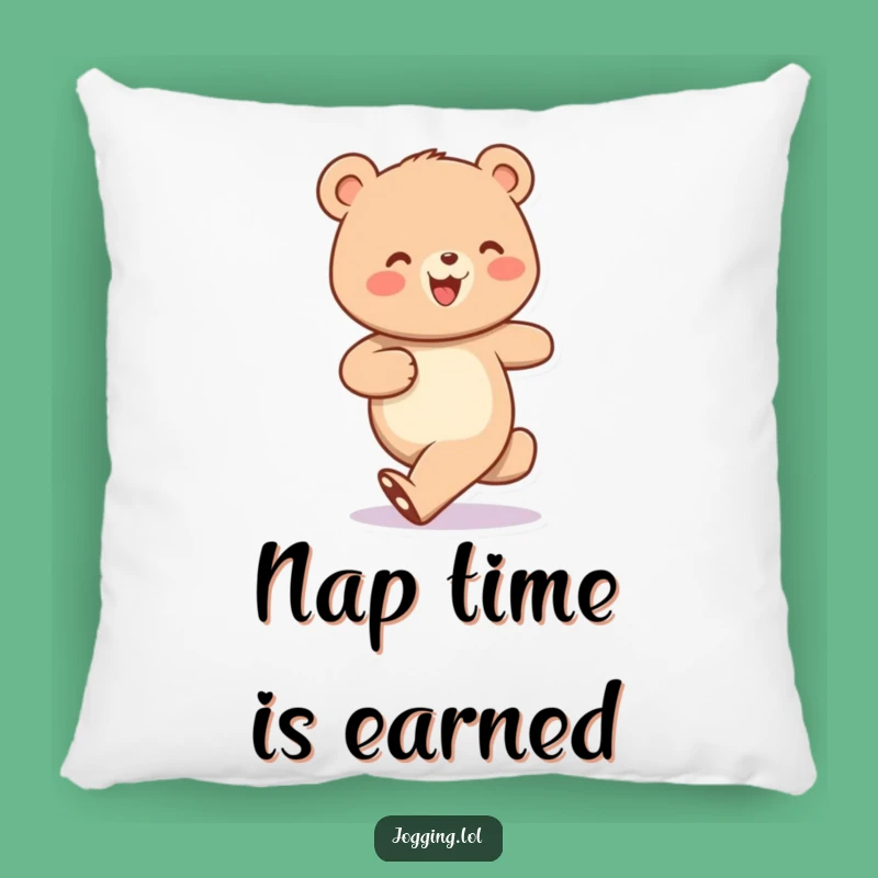 Funny Jogging Bear Pillow: Cozy Comfort with Hilarious Bobbing Steps!