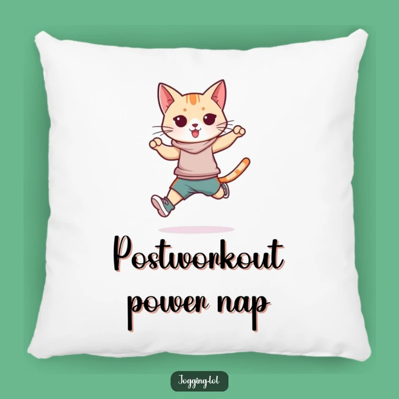 Funny Athletic Cat Pillow - Comfy Feline Jumper Accent for Home Decor Gift