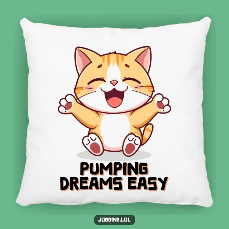 Funny Cat Dance Pillow - Joyful Pumping Paws Comfort Gift