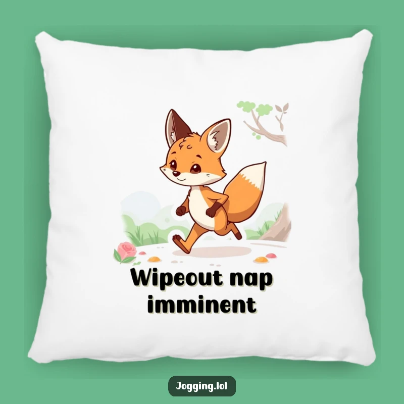 Funny Curious Fox Jogging Pillow: Soft and Comfy Cushion with a Humorous Woodland Scene