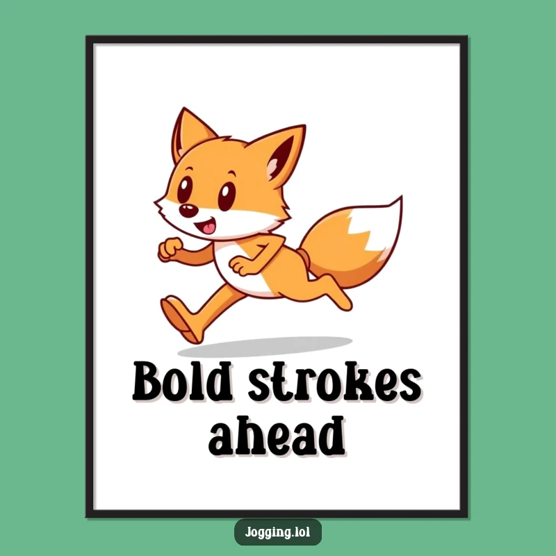 Funny Fox Runner Digital Print: Determined Vixen Instant Download Art