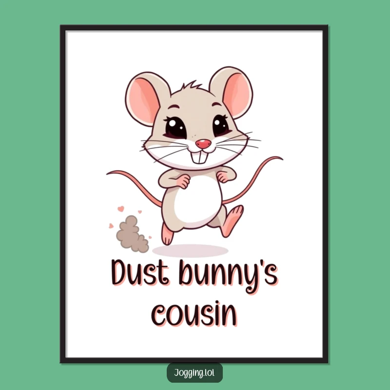 Funny Mouse Sprinting Digital Art: Hilarious Tiny Rodent Instant Download Gift