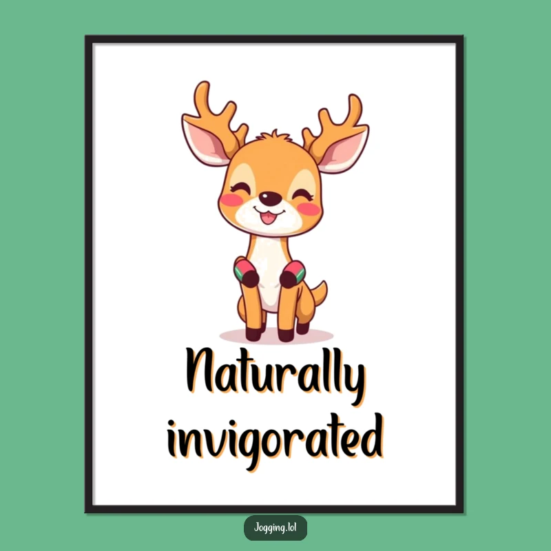 Funny Deer Workout Digital Print - Invigorated Wristbands Art Gift