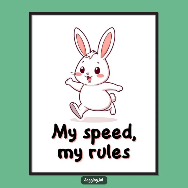 Funny Rabbit Digital Art - Cheerful Energetic Strides Wall Decor Download Gift
