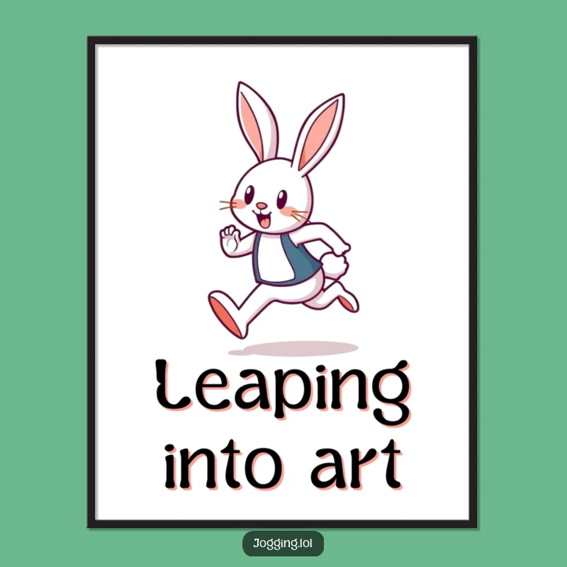 Funny Rabbit Jogger Digital Print: Cheerful Hare Instant Download Gift