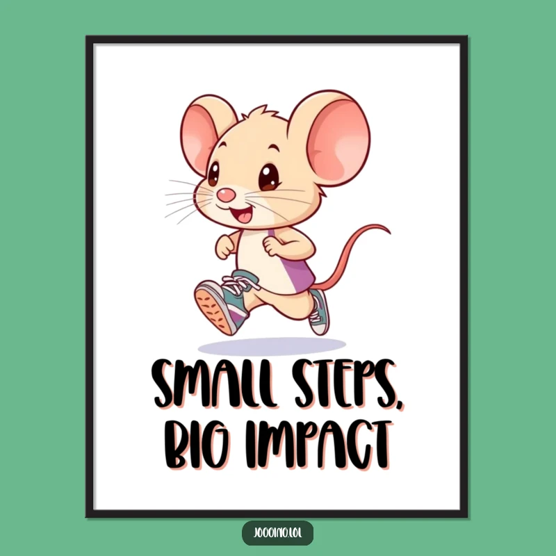 Funny Mouse Runner Digital Art: Tiny Sneakers for Instant Hilarious Decor!