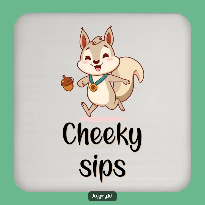 Funny Squirrel Acorn Coaster - Enthusiastic Drink Accessory Gift