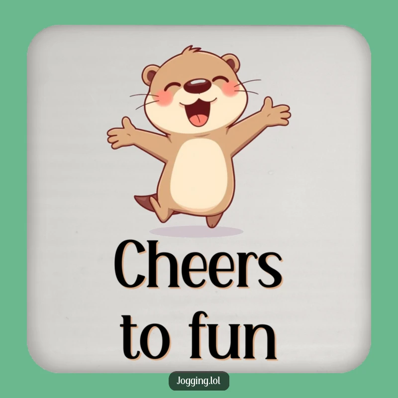 Funny Otter Bound Coaster: Cheerful Surface Saver, Fun Gift!
