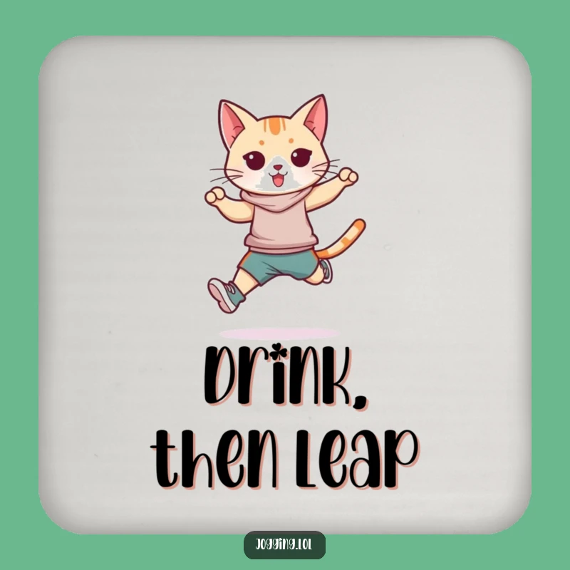 Funny Athletic Cat Drink Coaster - Protect Surfaces with Feline Fitness Flair Gift