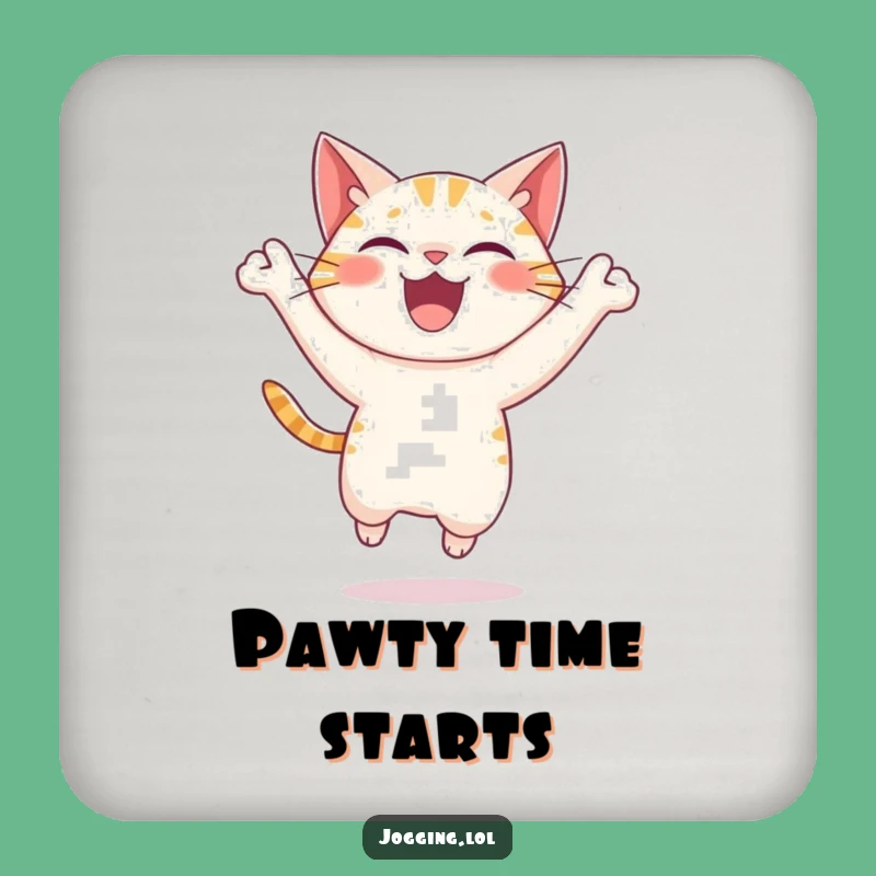 Funny Cat Coaster - Joyful Jumper's Table Protector Gift