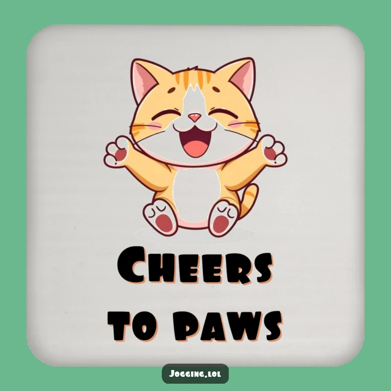 Funny Cat Dance Coaster - Joyful Pumping Paws Table Protector Gift
