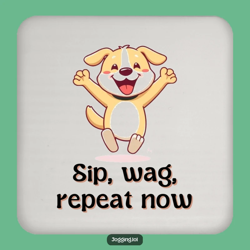 Funny Dog Coaster - Enthusiastic Runner's Table Protector Gift