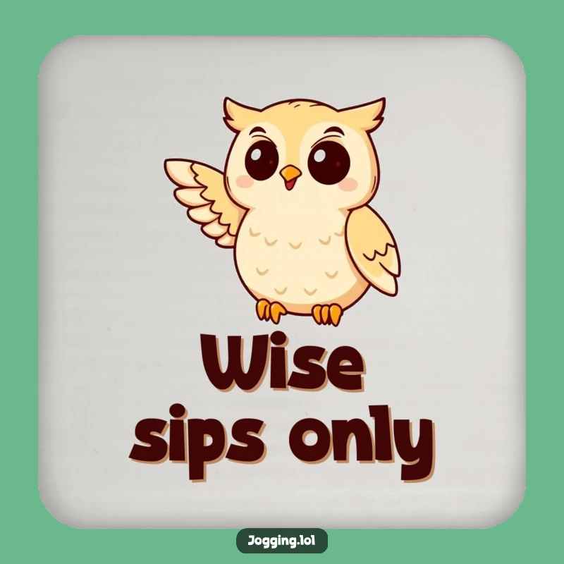 Funny Owl Jogging Coaster: Protect Surfaces with Wise Humor!