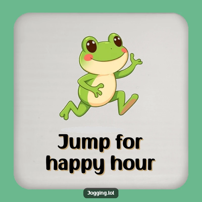 Funny Frog Jogging Coaster: Protect Surfaces with Happy Leaps!
