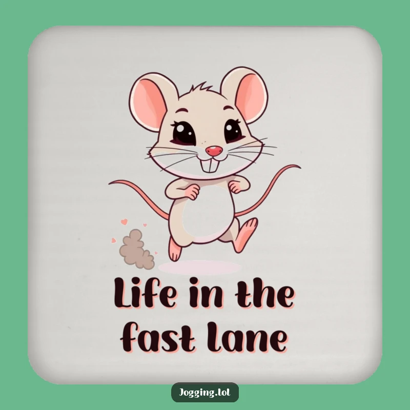 Funny Mouse Sprinting Drink Coaster: Comical Tiny Rodent Protection Gift