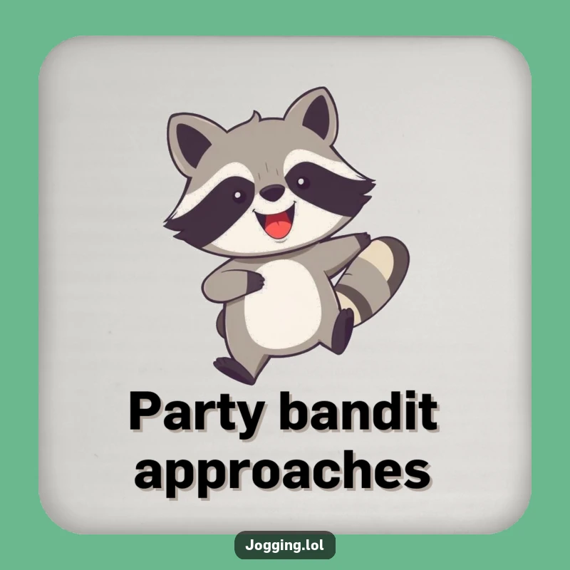 Funny Raccoon Drink Coasters: Protect Surfaces with a Fast-Moving Raccoon